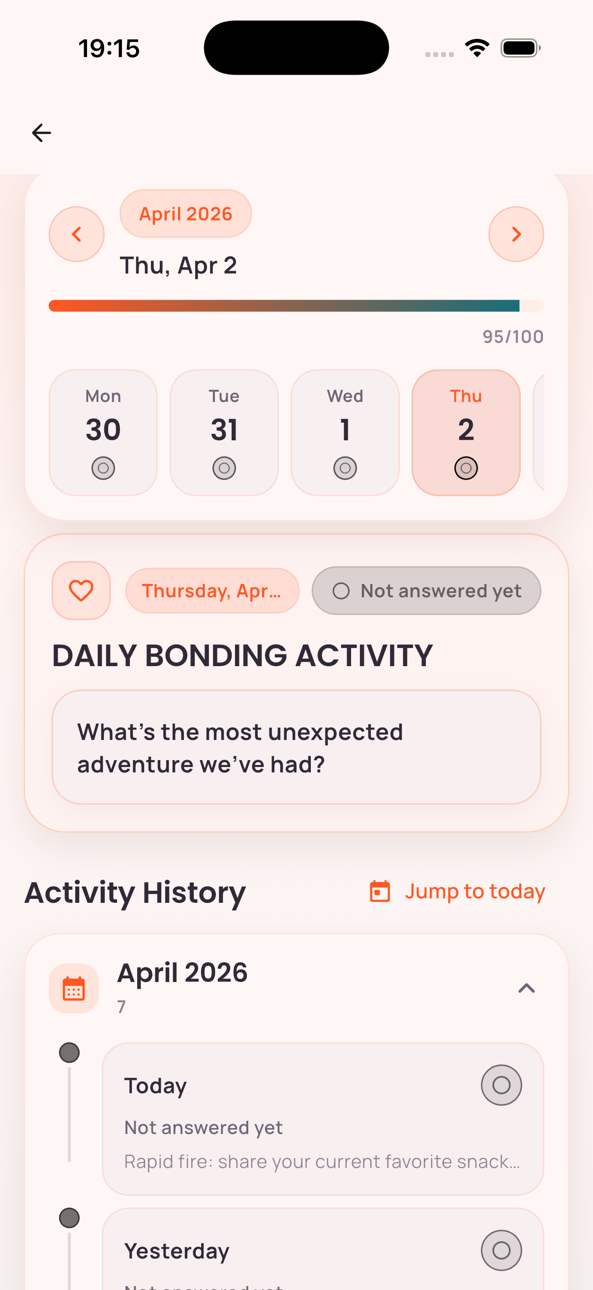 Daily bonding activity module