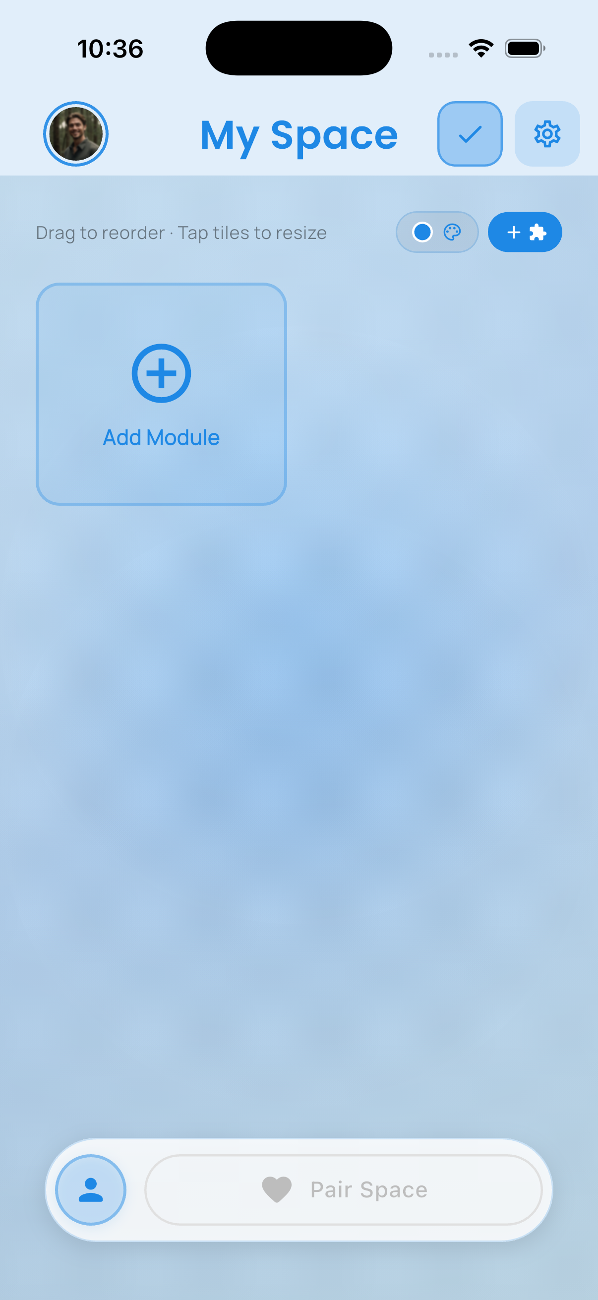 Add module tile in My Space