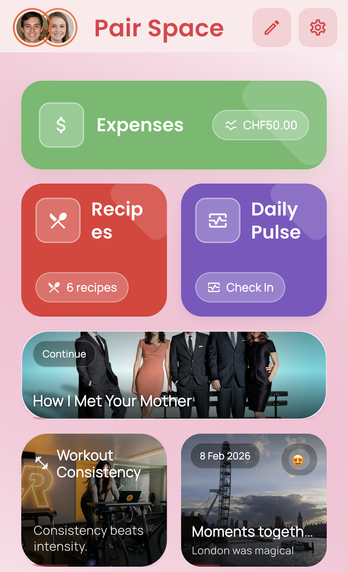 Pair Space day theme screenshot