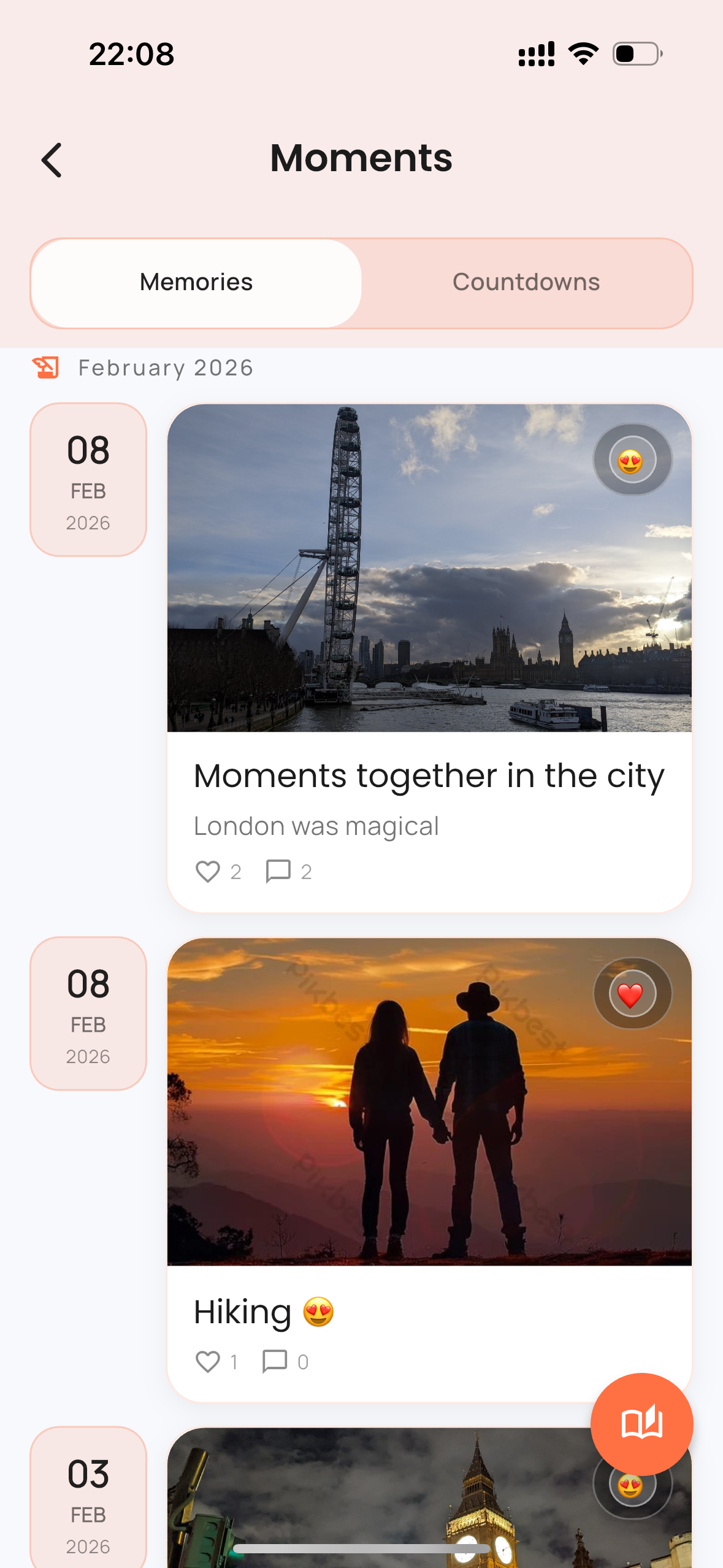 Moments module screenshot