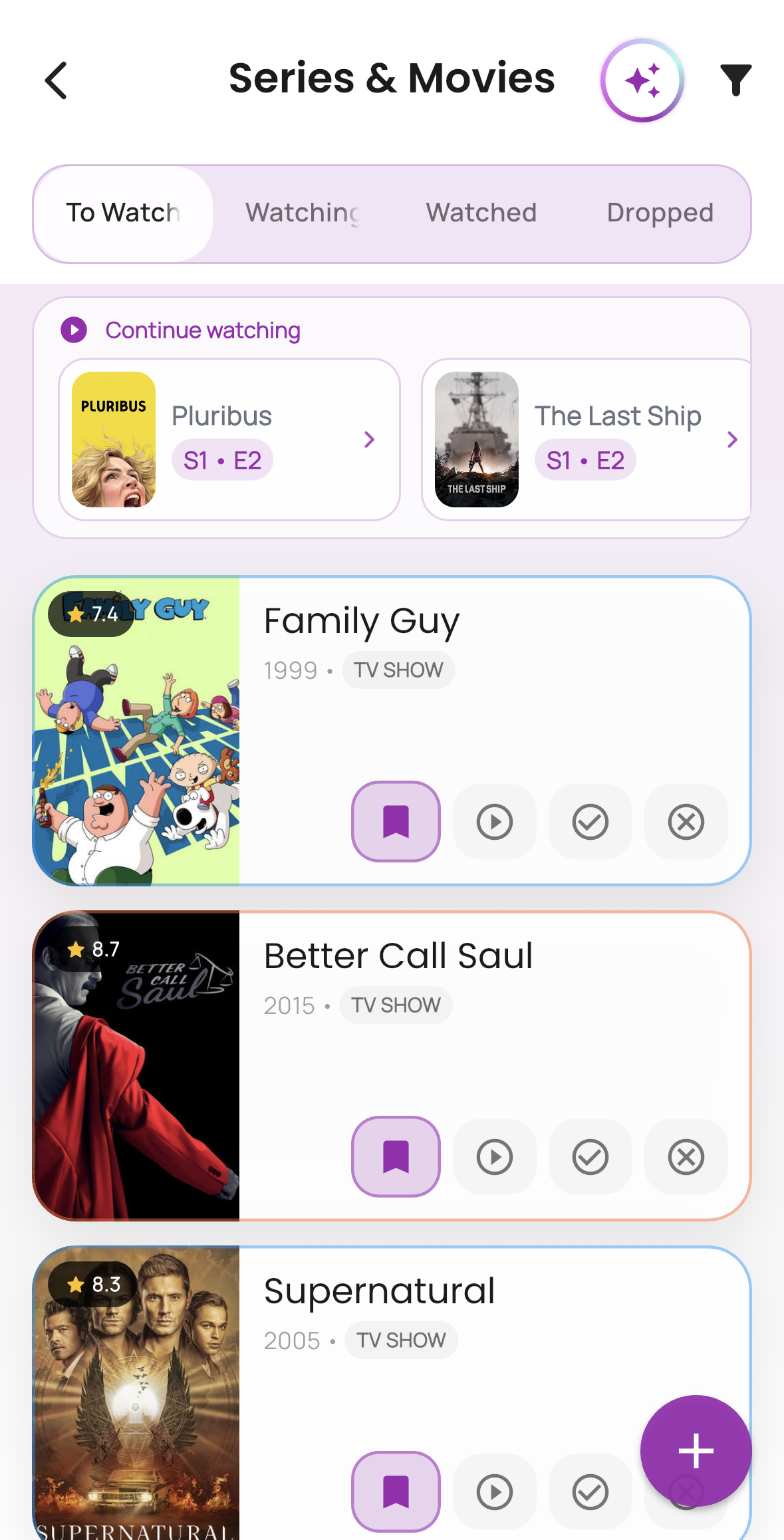 Series and movies module